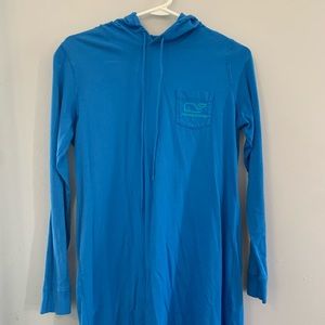 Vintage Whale Long-Sleeve Hoodie Tee, size S